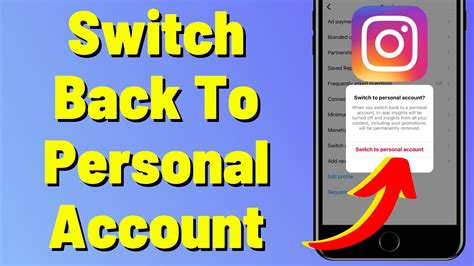 Dec 7, 2023 · Step-by-Step Guide to Switch Back to Personal Account. Navigate to the profile page by tapping the profile icon at the bottom right corner. Tap the hamburger icon (three lines) at the top right of the profile page. Within Settings, tap on Account to access various account options. 